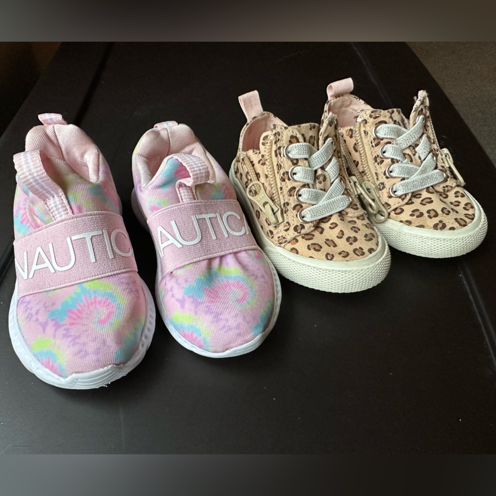 Nautica Pink and Leopard Toddler Size 5 Sneakers